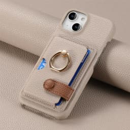 Leather Ring Support Phone Case for IPhone 17 Air 16E 18 16 15 14 13 12 11 Pro Max Plus Wallet with Card Holder Shockproof Cover