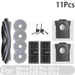 Compatible for Mova P50 Pro Ultra, Mova P10 Pro Ultra Accessories Tricut Brush Hepa Filter Mop Cloth Dust Bag