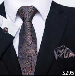 Brand Classic 8 cm Grey Plaid Tie Pocket Squares Cufflinks Set Wedding Present Necktie Clothing Accessories Fit Business