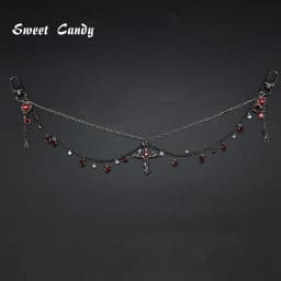 Adjustable Detachable ITA Bag Double Chain Post-Punk Gothic Pendant DIY Bag Decorative Chain Pain Bag Charm Fashion Waist Chain