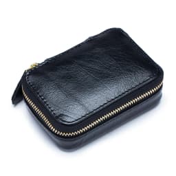 Lady Genuine Leather Lipstick Square Small Bag with Mirror Cowhide Cute Makeup Bag for Women's Jewelry Box Mini Coin Storage Bag