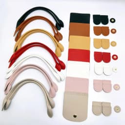 3Pcs/Set PU Leather Flap Cover Making Handbag Dumpling Bag Solid Color Leather Shoulder Bag Strap Crochet Handbag Accessories