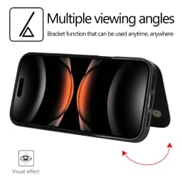For iPhone 18 Pro/17 Pro Max/17eAir Wallet Case With Card Holder,PU Faux Leather Kickstand Card Slots Case,Double Magnetic Clasp
