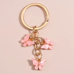 Cute Keychain Colorful Butterfly Key Ring Enamel Flying Animals Key Chains For Women Girls Handbag Accessorie Handmade Jewelry