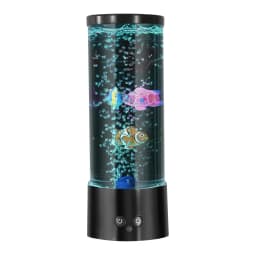 Colorful LED Bubble Fish Tank Night Light, 7-Color Changing Simulated Aquarium Atmosphere Lamp for Home Bedroom Desk Decoration