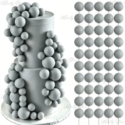 50/100pcs Cake Ball Picks Topper Wholesale 4 Sizes Foam Balls Cake Toppers for Birthday Christmas Wedding Cake Decoration Favor