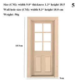 1:12 Dollhouse Mini Blank Door Model Wooden Window Frame Square Windows Can Be Opened Miniature For Doll House Furniture Toys