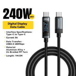 Essager 240W USB Type C To USB C Cable PD 3.1 100W Fast Charging Charger Cables 6A For MacBook Pro Laptop Xiaomi iPad Data Cord