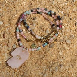 2026 popular Bohemian style Devil's Eye Buddha Hand Pendant natural stone beads chain Necklace go to Beach Travel Accessories