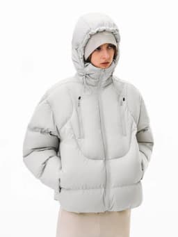 Couple's Short Thickened Cotton Jacket Loose Fit Warm Men's Outerwear Korean Style Commute Polyester Fabric Hooded Zipper
