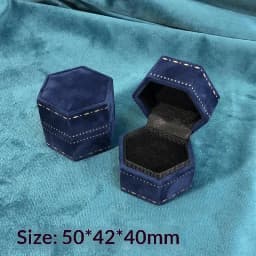 Vintage Hexagon Jewelry Single Ring Box Empty Case Holder For Engagement Wedding Ceremony Valentines Day Gift Organizer