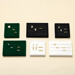 Oirlv 3 Slots Ring Tray Small Ring Organizer Earring Trays Showcase Display Storage Insert Holder for Jewelry Box,Drawer,Dresser