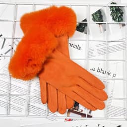 Winter Women Keep Warm Plus Velvet Touch Screen Thicken Plush Wrist Suede Gloves Solid Simple Elegant Soft Drive Cycling
