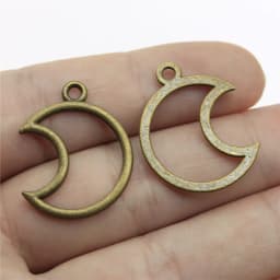 10pcs Moon Charms For Jewelry Making Antique Bronze Silver Color Pendants Making DIY Handmade Tibetan Finding Jewelry