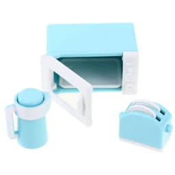 Doll House Furniture Toy Kitchenware Scene Model Mini Kettle Dollhouse Microwave Oven Miniature Bread Machine