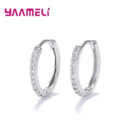 100% Real 925 Sterling Silver Earrings Statement Heart Star Square Round Geometric Hoop Flexible Earwire Leverback Women Jewelry