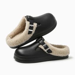 Winter Warm Fur Clogs Slippers for Women EVA Waterproof Non Slip House Slippers Woman Indoor Outdoor Thick Plush Cotton Shoes