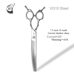 Crane High-end 7.5 Inch Dog Grooming Curved Chunker Scissors Professional Bend Thinning For Grommer Pet Hair Tijeras Tesoura