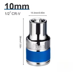 1/2Inch Blue Drive Short Hex Sockets for Nut Removal 8-32mm Socket Spanner, CR-V Steel Socket Set For 1/2 Socket Set
