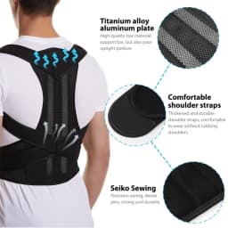 1pc 2026 One-Piece Back Brace, Unisex, Shoulder Brace, Adjustable Full Back Support, Suitable for Upper and Lower Back.