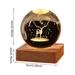 Unique 3D Crystal Ball Night Light Led Lamp Bedside Table Glowing Galaxy Lamp Saturn Planets Moon Children Christmas Gift Toy
