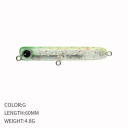 Billings Wobbler Sinking Pencil Bait 60cm 4.8g Micro Sinking Trolling Pencil for Black Bass Jigging Bait Practical Fishing Gear
