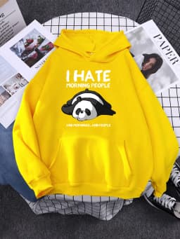 Cute Panda Sleeps Print New Women'S Sweatshirt Warm Vintage Pullover For Woman Fashion Korean Round Neck Hoodie Female