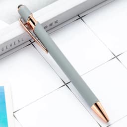 100 Pieces Free LOGO Engraving Ballpoint Pens for Touch Screens Metal Aluminum Handle Push Pen Writing School&Office Supply