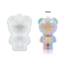 DIY Crystal Epoxy Silicone Mold Cute Sitting Stand Bear KeyChain with Hole Jewelry Pendant Mirror Silicone Resin Mold