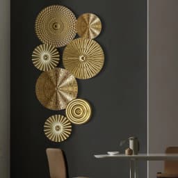 Iron Wrought Wall Hanging Decoration Golden Irregular Disc Wall Pendants Frame Ornament Room Home Decor Crafts Nordic INS Style