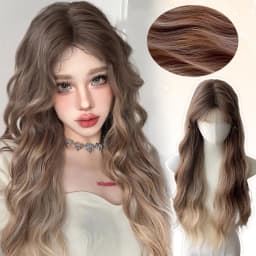 OLACARE Long Body Wave Black Brown Purple Cosplay Wigs Heat Resistant Synthetic Wigs Middle Part Natural Lolita LM Wigs Women