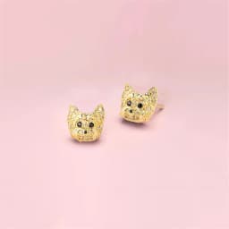 Cute Girl Cat Stud Earrings Exquisite Women's Earrings Fashion Accessories Party Jewelry Full Rhinestone Stud Earrings Girl Gift