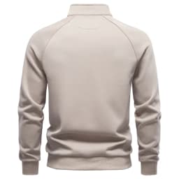 AIOPESON Half Zip Cotton Blend Sweatshirts Stand Collar Ribbed Cuffs Raglan Sleeve Casual Sports Men Autumn Winter Warm Pullover
