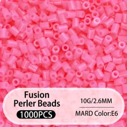 2.6mm Bulk Pink Color Series Perler Beads Refill Pack - 1000/5000pcs Fusible DIY Art Craft Fuse Beads for Mosaic Puzzle Kits