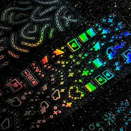 MOHAMM 12 Sheets Waterproof Glittering Laser Stars Dot Decorative Stickers for Scrapbooking DIY Photo Card Decoration Collage