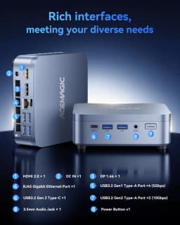 ACEMAGIC Intel Core I7-14650HX Mini PC 32GB DDR5 RAM 1TB NVMe SSD Gaming Workstation Windows 11 Pro 4K Triple Display WiFi 6E