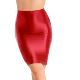 Womens Glossy Pencil Skirt Solid Bodycon Skirts Casual High Waist Rave Party Clubwear Elastic Miniskirt for Stage Performance