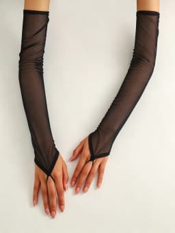 50cm Candy Color Elasticity Mesh Thin Transparent Hook Finger Long Gloves Women Sexy Party Cosplay Elegant Etiquette Opera Perfo
