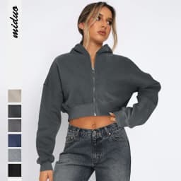 2025 Fall Winter New Arrival Women's Long-Sleeve Hoodie Zip-Up Cardigan Hooded Casual Jacket for Women Y2k Clothing Tops