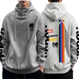 Men's Retro Kodak Camera 1987 High Neck Hoodie Women's Retro Film Camera Pattern Hoodie Sportswear Street Hip Hop Couple Hoodie