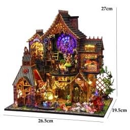 DIY Wooden Miniature Building Kits 3D Puzzles Castle Casa Doll Houses With Furniture Lights Dollhouses For Friends Birthday Gift
