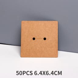 50PCS 6.4X6.4CM White Black Brown Ring Cards For Small Business Display Cardboard Jewelry Holder DIY Packaging Supply Wholesale