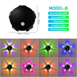 LED PIR Night Light with Motion Sensor RGB Rechargeable Magnetic Wall Lamp Mood Ambient Light for Cabinet Hallway Stair
