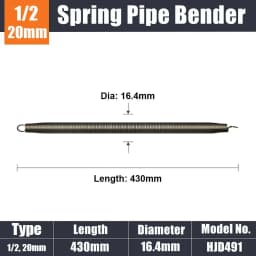 1Pcs 420mm PVC Pipe Spring Bender 12.4-26.4mm 3/8 1/2 3/4 Wire Pipe Bending Tool Square Steel Curve Spring Wire Tube Manual Tool