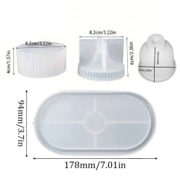 4pcs Silicone Molds Oval Tray Mold, Vase Mold, Jar Mold for Resin Plaster Cement Concrete Casting, DIY Art Crafts, Home Decor