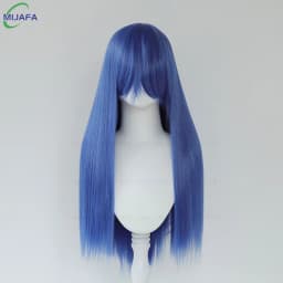 Very High Quality 400g 48 Colors 24Inch 60cm Long Straight Cosplay Wig With Bangs Heat Resistant Hair Anime Wigs + Wig Cap
