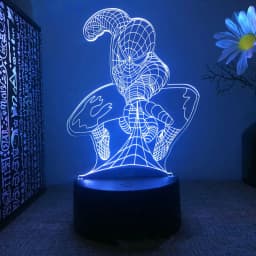 3D acrylic LED night light Spider Man visual 16 color gradient touch switch USB desk lamp holiday gift home decoration
