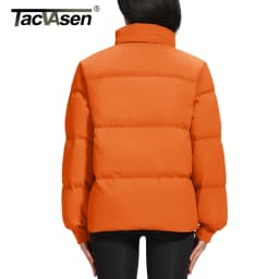 TACVASEN Winter Padded Puffer Down Coats Womens Warmth Stand Collar Full Zip-up Jackets Lightweight Waterproof Quilted Outwears