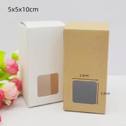 10pcs 5cm Series Size Rectangular Gifts Window Packaging Boxes 5x5x8/10/12/15/20cm Paper Box White Home Party Supplies Box