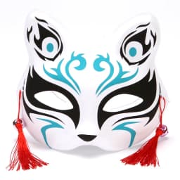 Fox Mask Japanese Cosplay Half Face Mask Kabuki Kitsune Masquerade Anime Cosplay Cat Mask Rave Adult Children Funny Party Props
